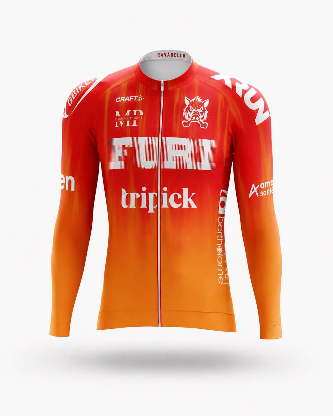 Maillot thermique cycliste Furibards — face